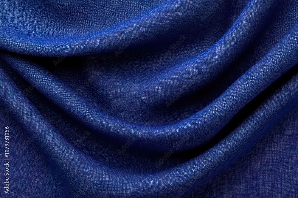 Fototapeta premium Blue Linen Textile Background - Natural Cotton Fabric Texture for Banner or Panorama