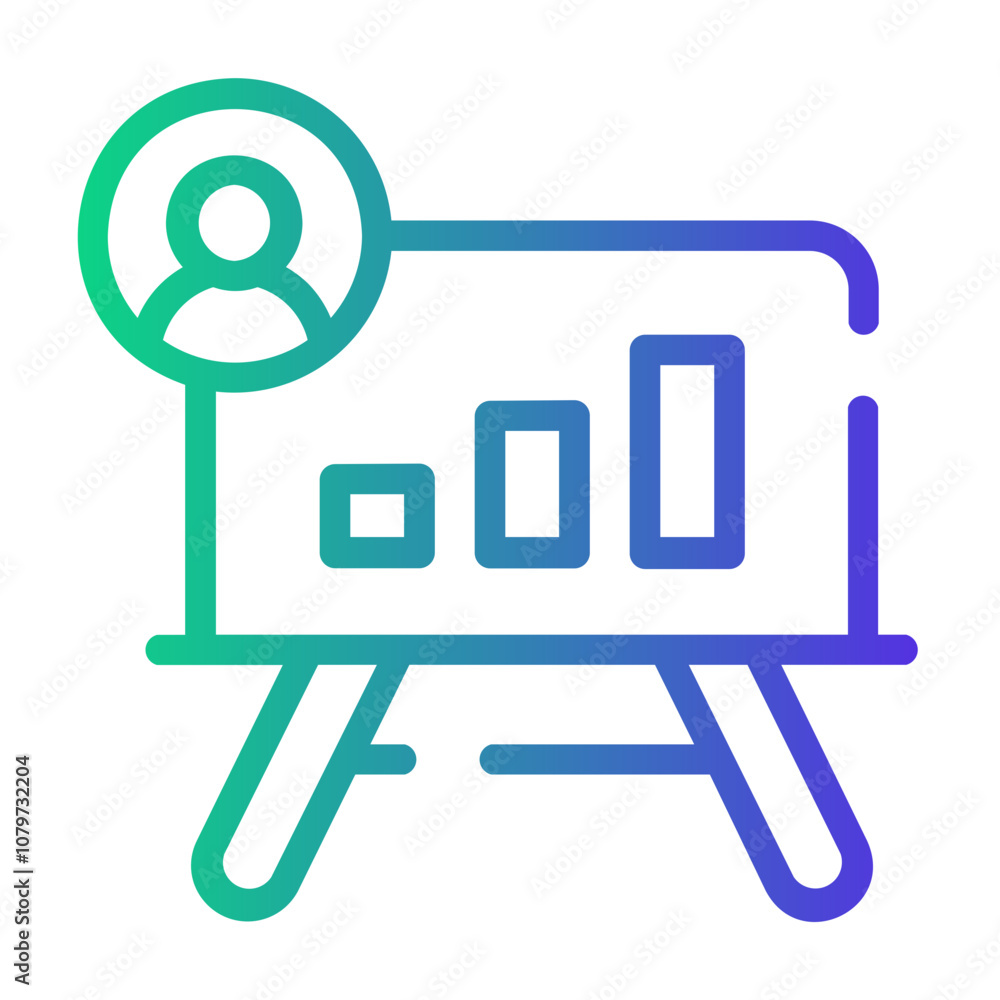 presentation Line Gradient Icon presentation Line Gradient Icon