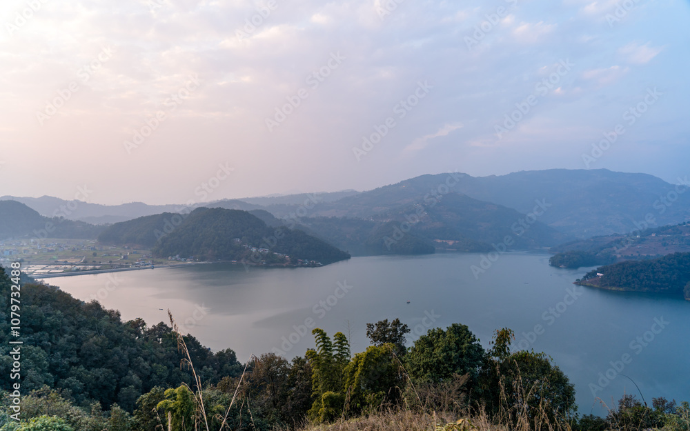 aerial view of Begnas Lake in Pokhara, Nepal. aerial view of Begnas Lake in Pokhara, Nepal.