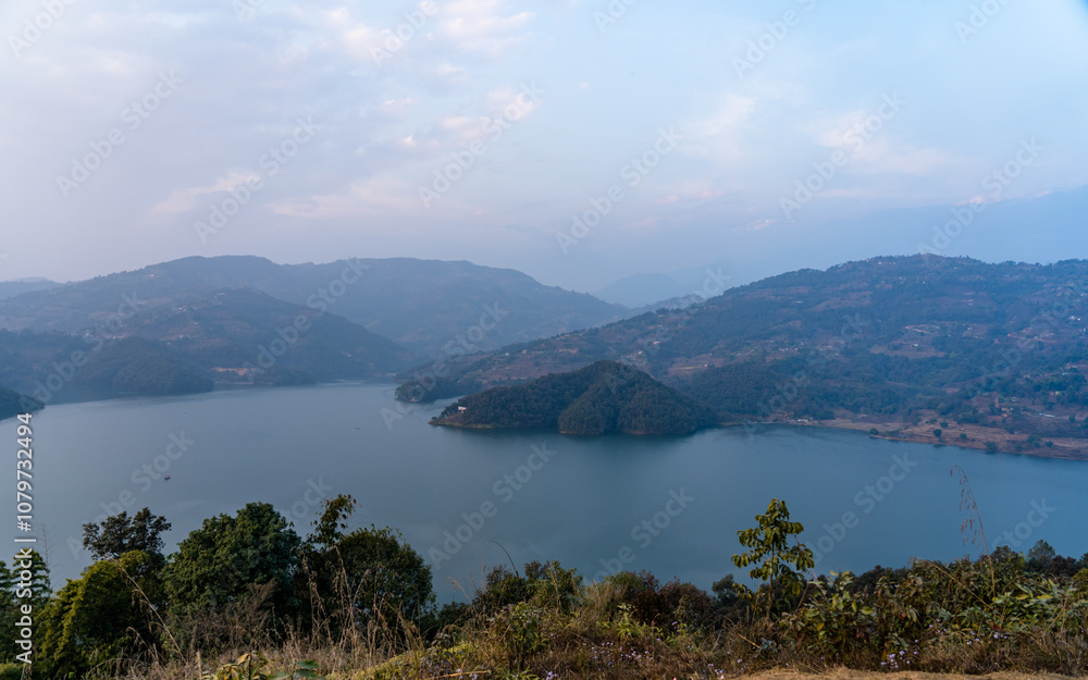 aerial view of Begnas Lake in Pokhara, Nepal. aerial view of Begnas Lake in Pokhara, Nepal.