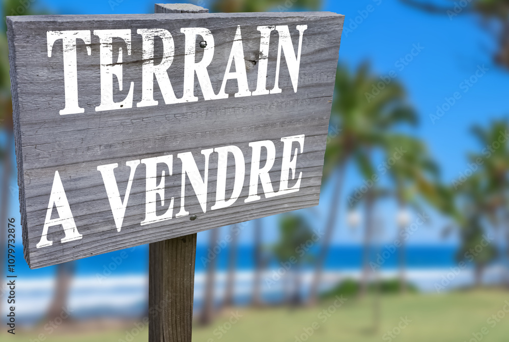 Fototapeta premium Terrain à vendre sous les cocotiers 