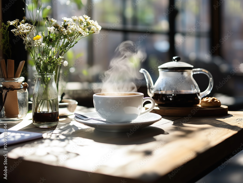 A Warm and Inviting Coffee Setting A Warm and Inviting Coffee Setting