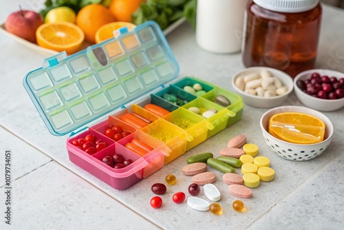 Colorful Pill Organizer - Daily Health Routine