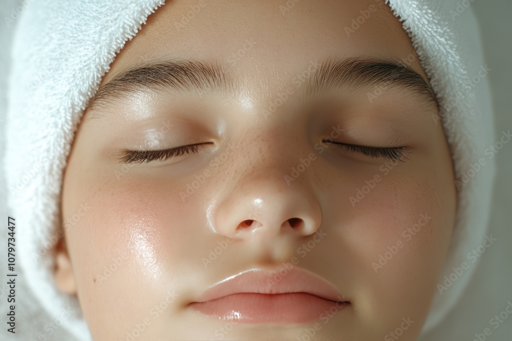beautiful young woman having curative facial cheeks massage in beauty salon beautiful young woman having curative facial cheeks massage in beauty salon