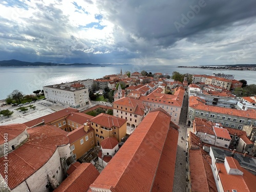 Lookout Bell Tower of St. Anastasia or the view of the old city center of Zadar from the Zadar Cathedral Bell Tower (Croatia) - Vidikovac Zvonik sv. Stošije ili pogled na Zadar sa zvonika katedrale photo