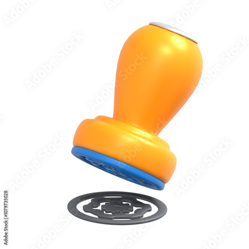 3d render business stamp icon