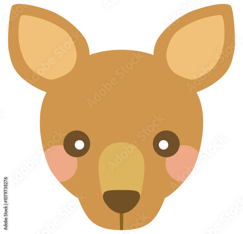 かわいいカンガルーのイラスト 顔 ベクター素材