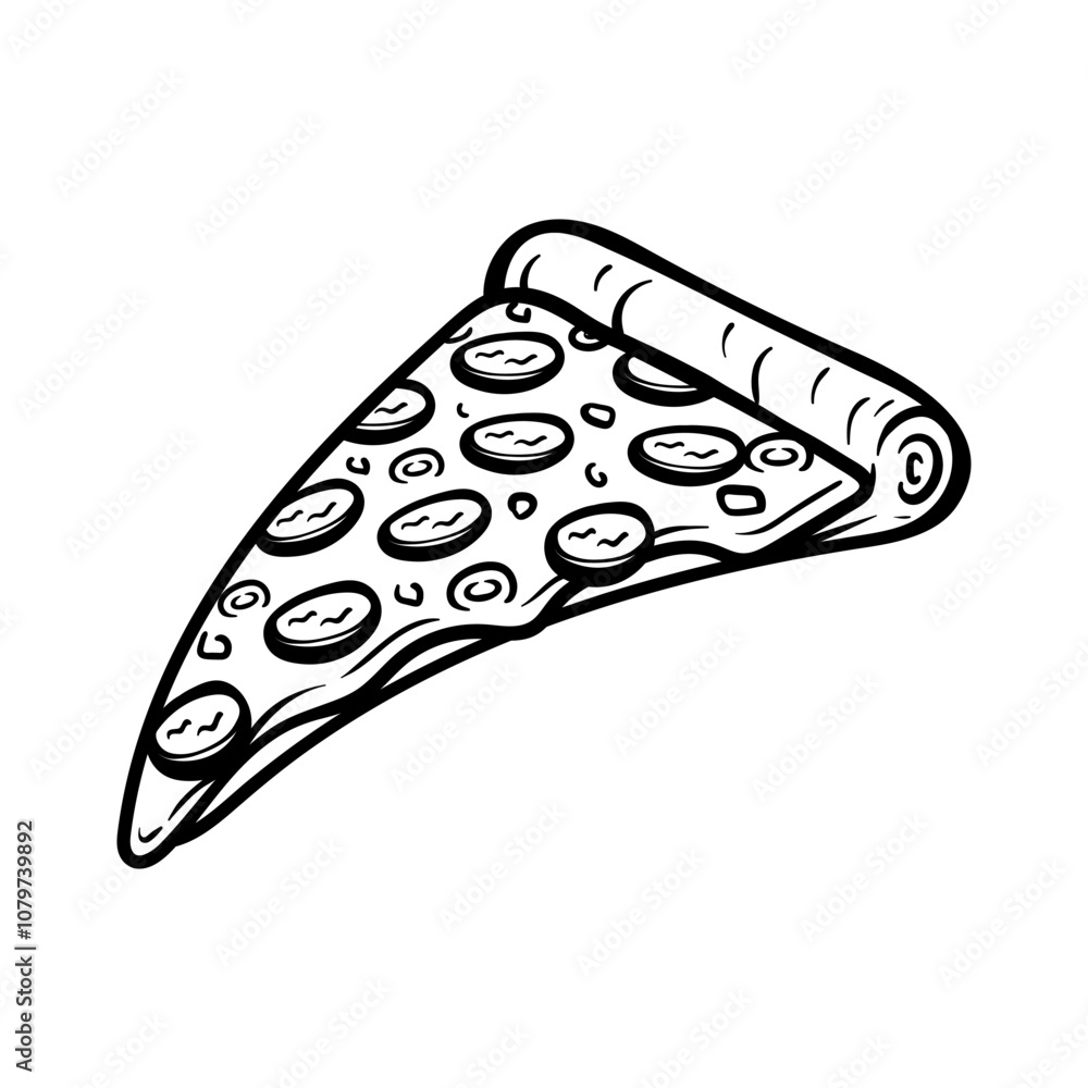 slice of pizza isolated drawing coloring line art style sketch classic vintage design illustration slice of pizza isolated drawing coloring line art style sketch classic vintage design illustration