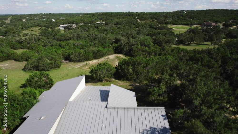 aerial shot of beautiful secluded home in the hills aerial shot of beautiful secluded home in the hills
