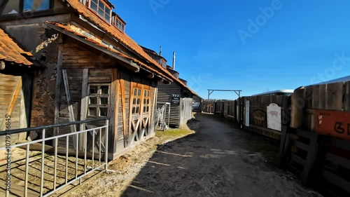 Wallpaper Mural Walking through a movie set from the World War II era vintage town in Europe Torontodigital.ca
