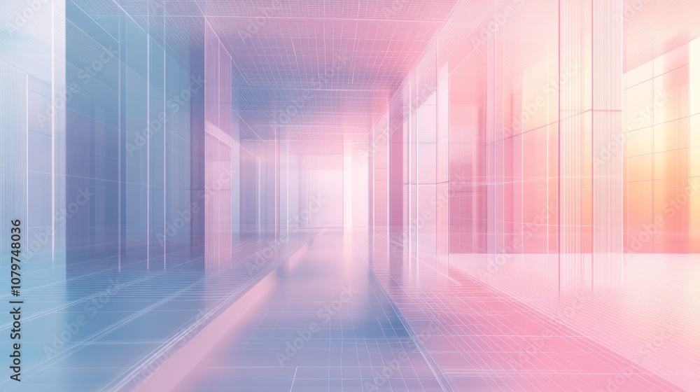 Futuristic 3D Wireframe Grid Illustration with Tech-Inspired Design and Subtle Gradients symbolizing Digital Evolution and Innovation Futuristic 3D Wireframe Grid Illustration with Tech-Inspired Design and Subtle Gradients symbolizing Digital Evolution and Innovation