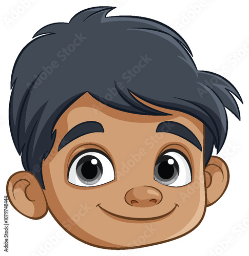 Smiling Cartoon Boy Face