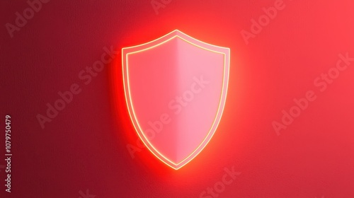 Free Download A glowing shield emblem on a red background, symbolizing protection and security. - GFXLoad