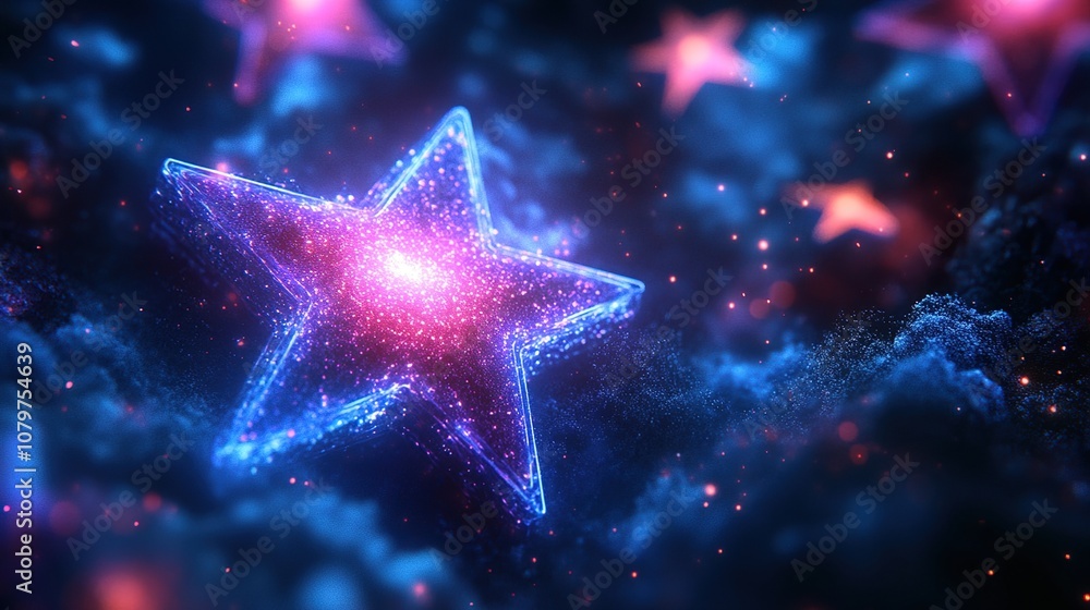 Glowing Star in Night Sky Glowing Star in Night Sky