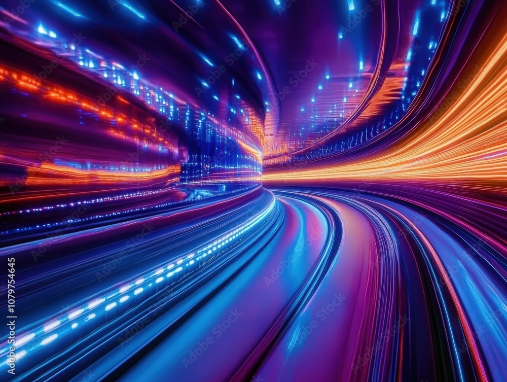 Vibrant and dynamic abstract light trails in motion Vibrant and dynamic abstract light trails in motion