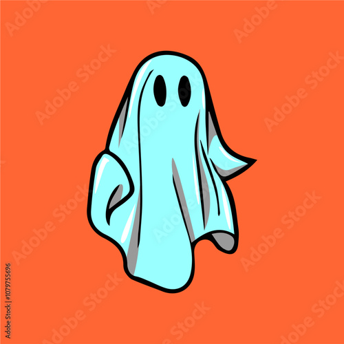 cute halloween ghost cartoon vector