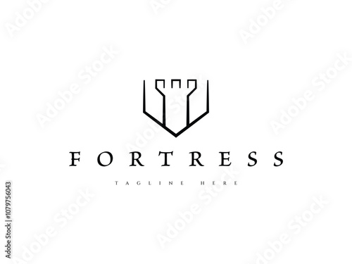 castle fortress security privacy logo design