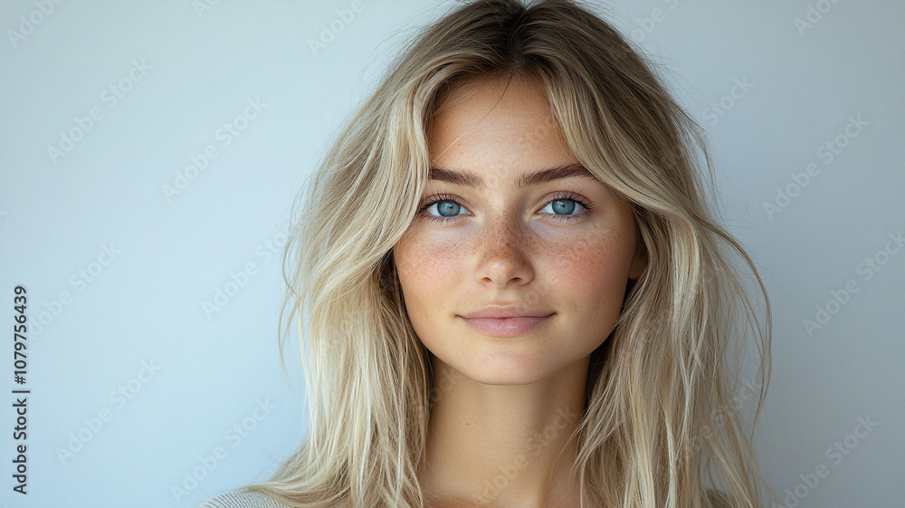 A young woman. Blonde. A young woman. Blonde.