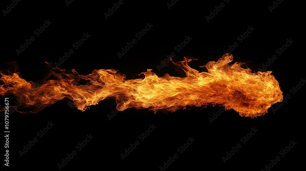 Fiery Blast Against Black Background Fiery Blast Against Black Background
