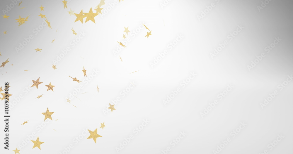 Naklejka premium Image of stars decorations on white background, copy space