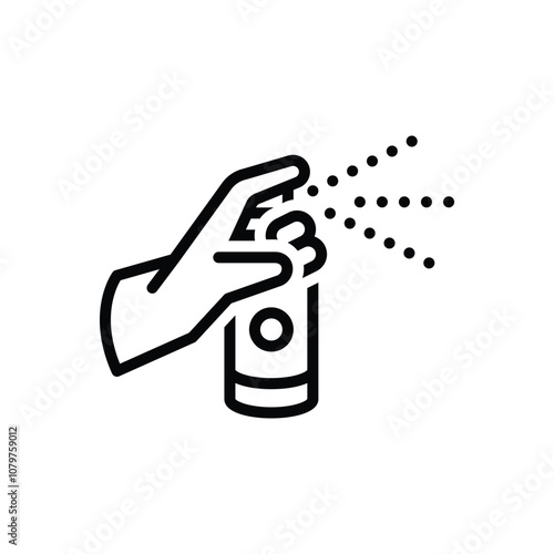 Black line icon for use disinfectant