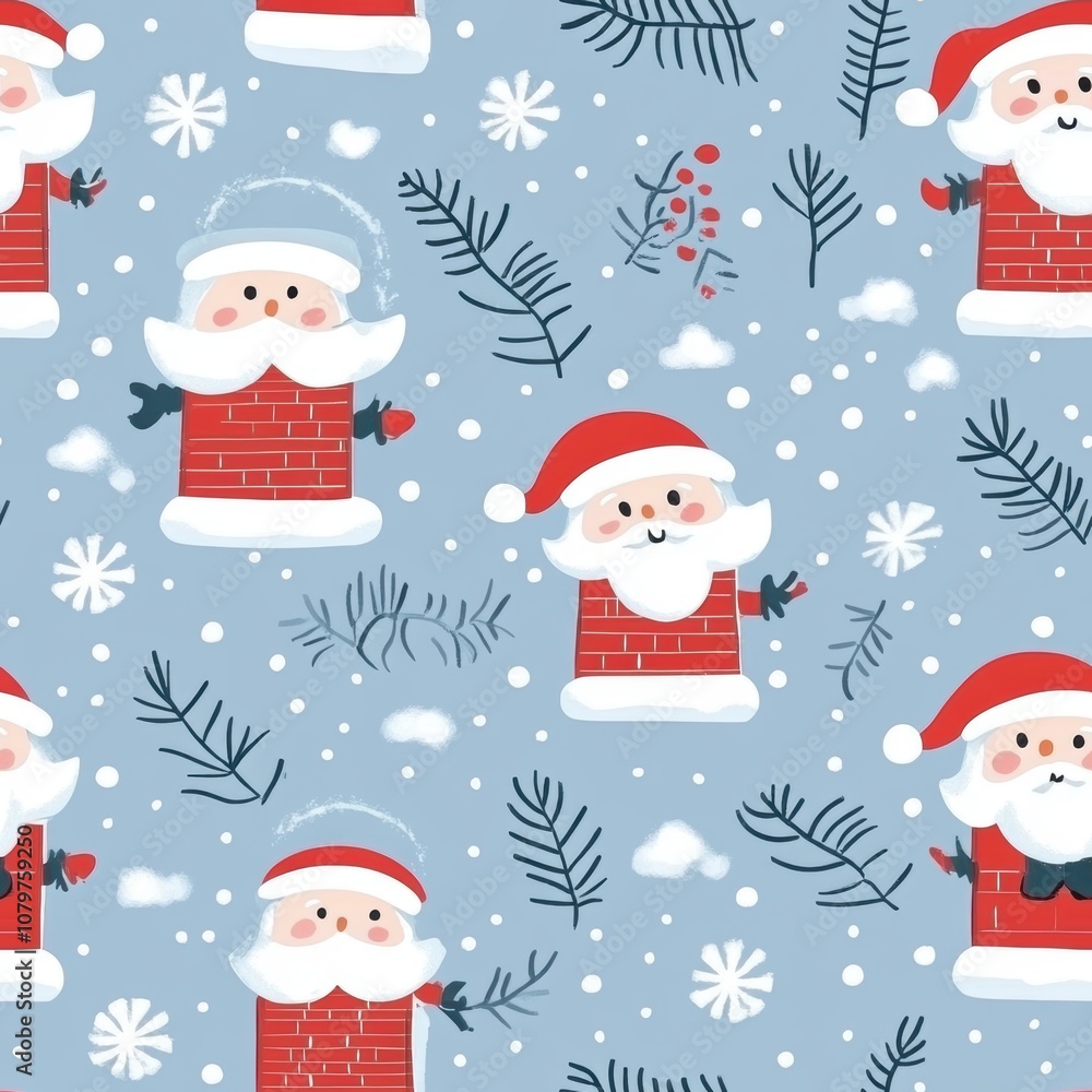Cute Christmas Santa Claus Seamless Pattern l Happy Santa Background Cute Decoration l Fun Xmas Design Decor Wallpaper Cute Christmas Santa Claus Seamless Pattern l Happy Santa Background Cute Decoration l Fun Xmas Design Decor Wallpaper