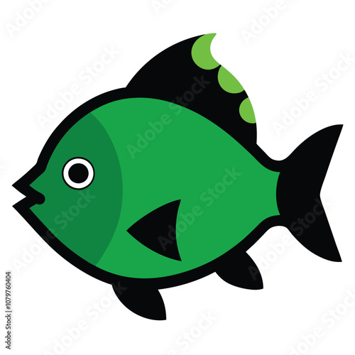 Solid color Green Sunfish animal vector design