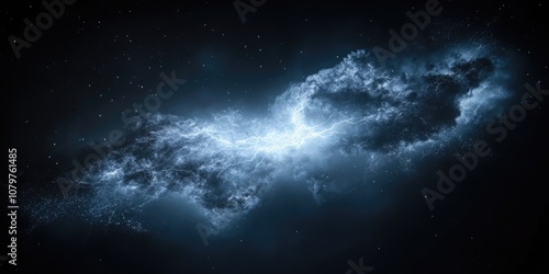 Blue Galaxy on Black Background