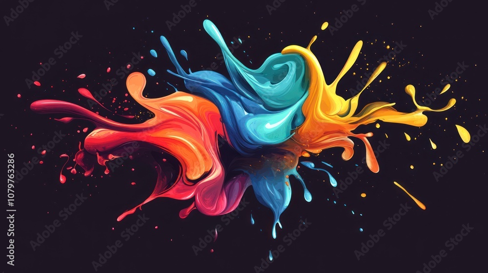 Abstract Colorful Paint Splash Abstract Colorful Paint Splash