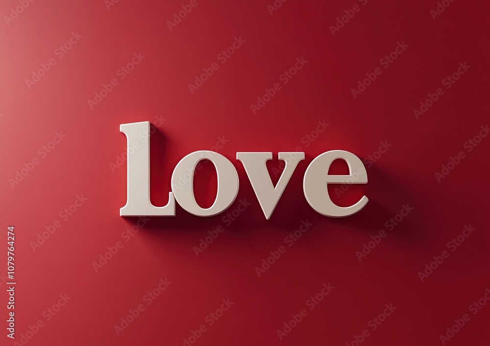 The Word Love in White on Red The Word Love in White on Red