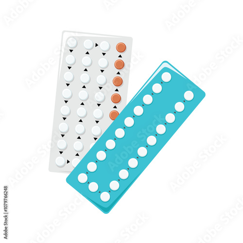 A flat vector of birth control pills, emphasizing family planning and health. Ideal for educational content, healthcare materials, or awareness campaigns.