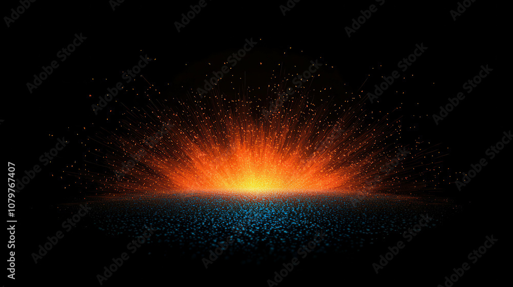 Vibrant Multicolored Light Particles Exploding Outward from a Central Point, Creating a Dynamic Burst Effect Against a Black Background Vibrant Multicolored Light Particles Exploding Outward from a Central Point, Creating a Dynamic Burst Effect Against a Black Background