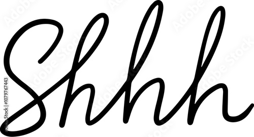 Shh hush gesture text english