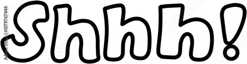 Shh hush gesture text english