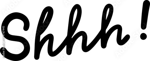 Shh hush gesture text english