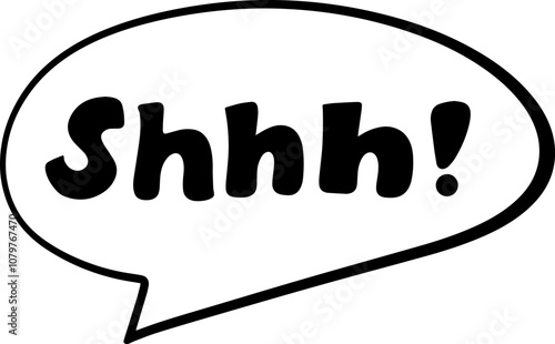 Shh hush gesture text english