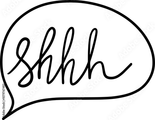 Shh hush gesture text english