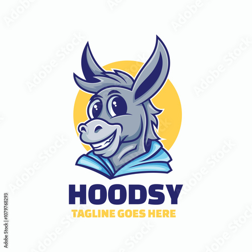 Vector Logo Illustration Hood Horse Mascot Cartoon Style
