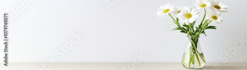 Wallpaper Mural White Daisies in a Glass Vase on a Table Torontodigital.ca