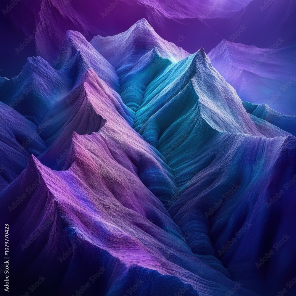 Ethereal mountain landscape with vibrant colors and dramatic lighting Ethereal mountain landscape with vibrant colors and dramatic lighting