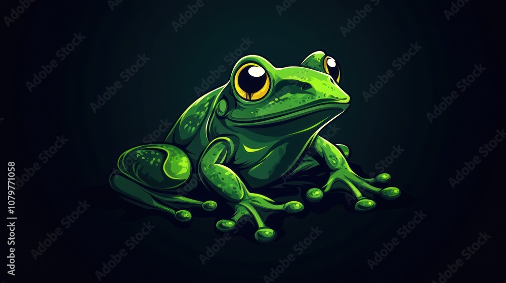 Fototapeta premium Green Frog Illustration