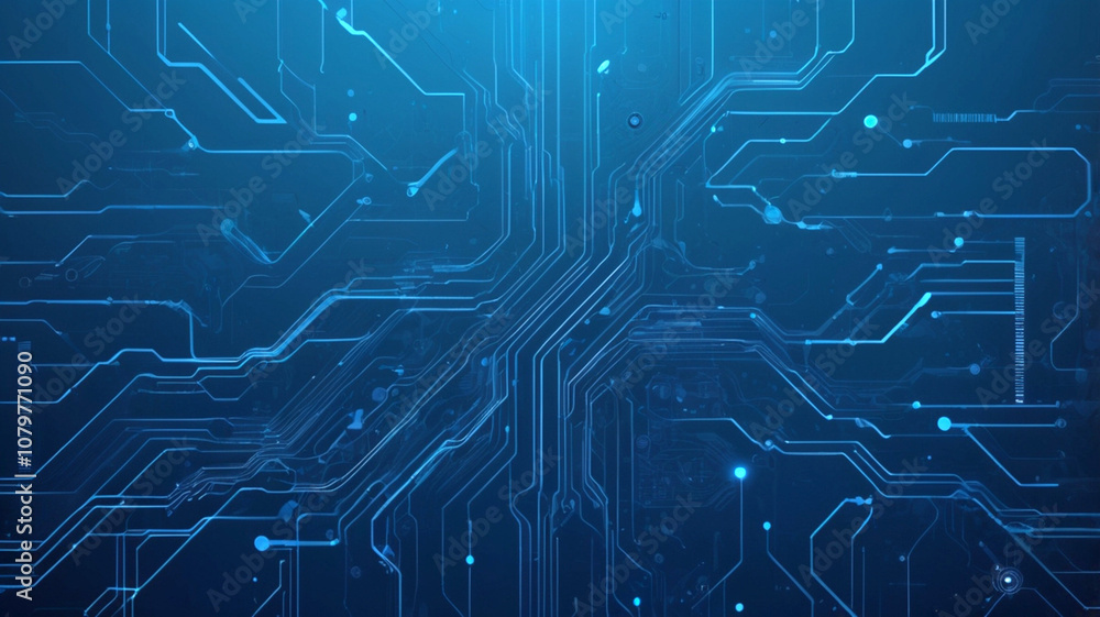 Futuristic vector illustration of a blue circuit board with intricate digital tech elements. Computer motherboard with a chip, processor, and semiconductor. Digital vector illustration Futuristic vector illustration of a blue circuit board with intricate digital tech elements. Computer motherboard with a chip, processor, and semiconductor. Digital vector illustration
