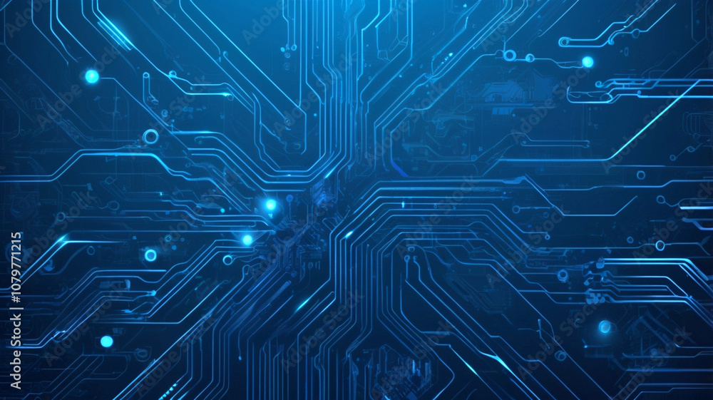 Futuristic vector illustration of a blue circuit board with intricate digital tech elements. Computer motherboard with a chip, processor, and semiconductor. Digital vector illustration Futuristic vector illustration of a blue circuit board with intricate digital tech elements. Computer motherboard with a chip, processor, and semiconductor. Digital vector illustration