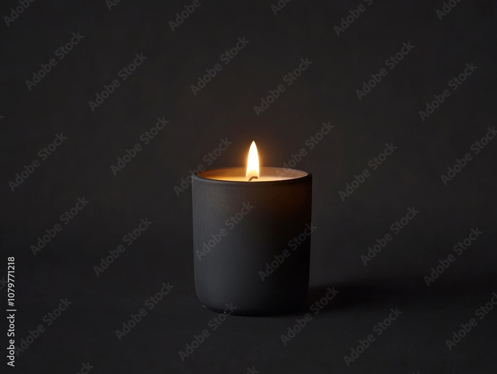 A single candle flame flickers softly in a dark setting, creating a warm ambiance. A single candle flame flickers softly in a dark setting, creating a warm ambiance.