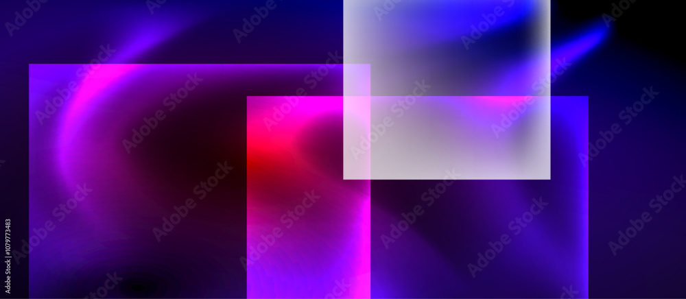 Glass squares with neon shiny light abstract background Glass squares with neon shiny light abstract background