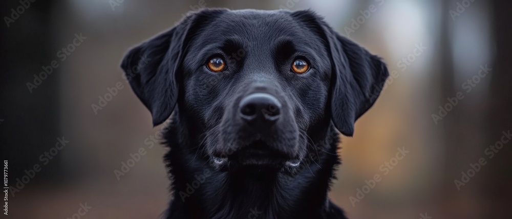 Close-up portrait of a black dog with captivating eyes Close-up portrait of a black dog with captivating eyes