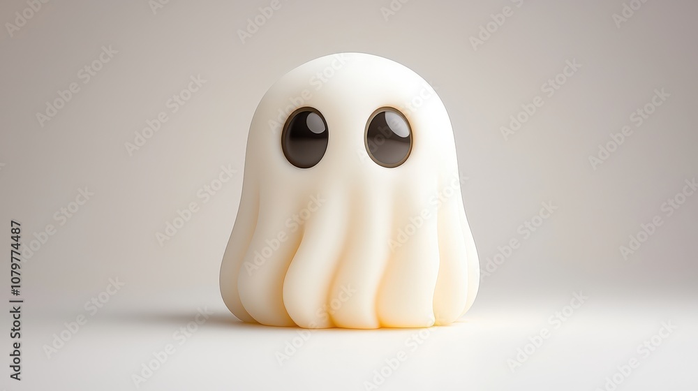 3D Cute Ghost Character on White Background 3D Cute Ghost Character on White Background