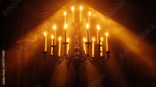 Candlestick Chandelier in a Smoky Room