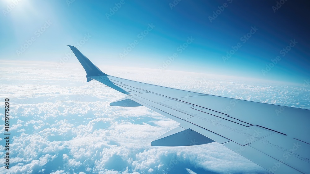Airplane wing over clouds. This photo is perfect for projects on travel, freedom, and the sky. Airplane wing over clouds. This photo is perfect for projects on travel, freedom, and the sky.