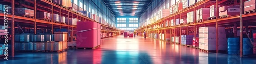 Streamlined Warehouse with Efficient Inventory Management and Organized Storage Solutions